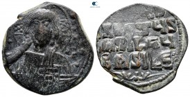 Basil II Bulgaroktonos, with Constantine VIII AD 976-1025. Constantinople. Anonymous Follis Æ