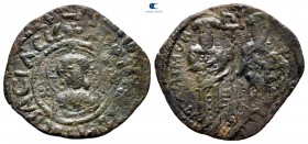 Andronicus II Palaeologus, with Michael IX AD 1282-1328. Constantinople. Assarion Æ