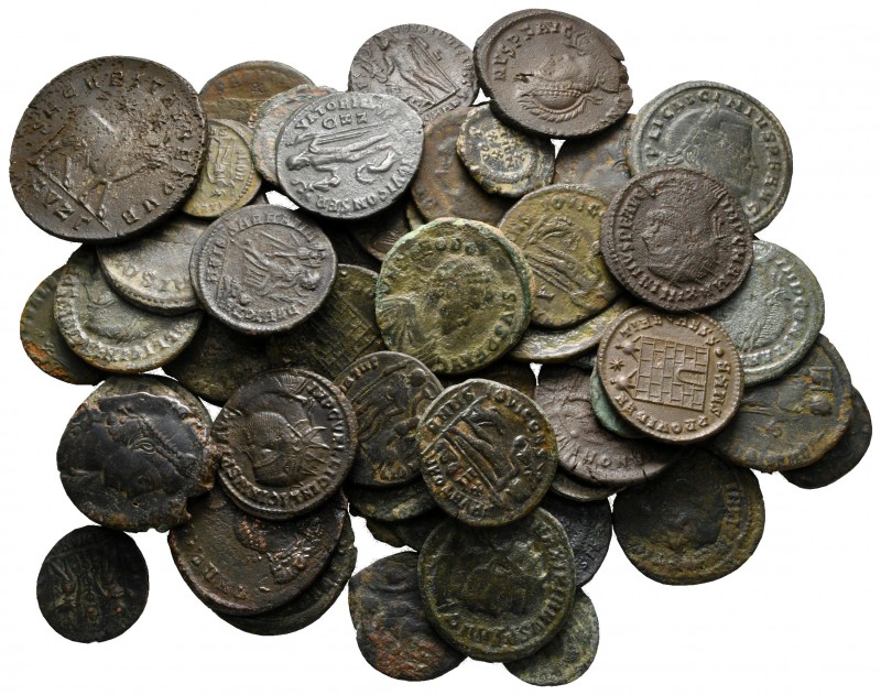 Lot of ca. 60 late roman bronze coins / SOLD AS SEEN, NO RETURN! 

very fine