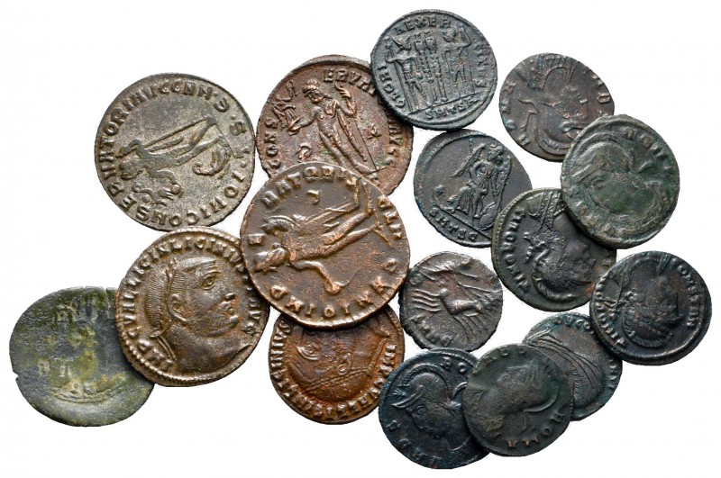 Lot of ca. 16 late roman bronze coins / SOLD AS SEEN, NO RETURN!

very fine