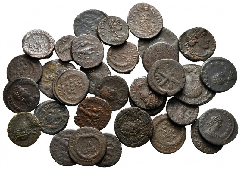 Lot of ca. 32 late roman bronze coins / SOLD AS SEEN, NO RETURN!

nearly very ...