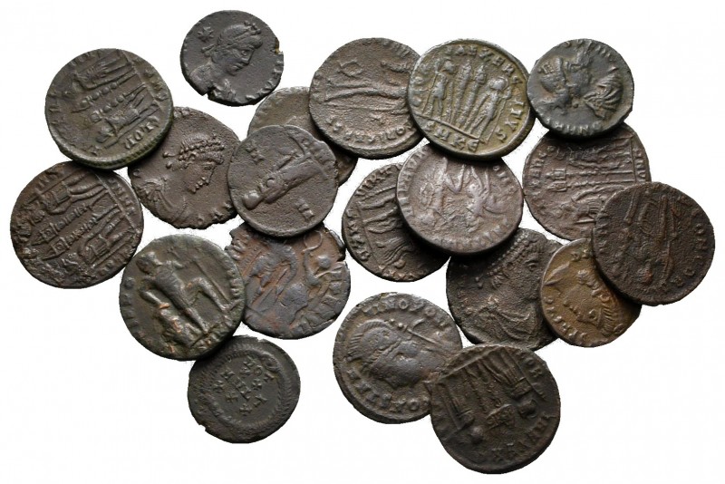 Lot of ca. 20 late roman bronze coins / SOLD AS SEEN, NO RETURN!

nearly very ...