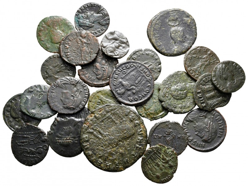 Lot of ca. 26 late roman bronze coins / SOLD AS SEEN, NO RETURN!

fine