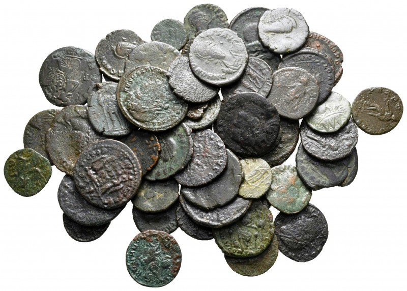 Lot of ca. 50 late roman bronze coins / SOLD AS SEEN, NO RETURN!

fine