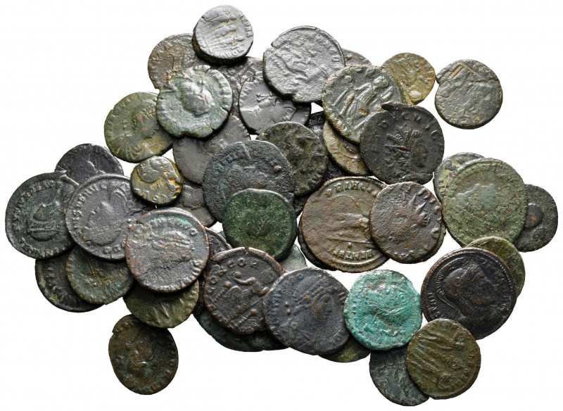 Lot of ca. 50 late roman bronze coins / SOLD AS SEEN, NO RETURN!

fine