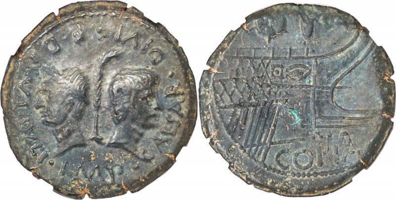 GAUL. Lugdunum (Copia). Octavian, as Imperator (43-27 BC), and Divus Julius Caes...