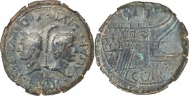 GAUL. Lugdunum (Copia). Octavian, as Imperator (43-27 BC), and Divus Julius Caesar. AE dupondius (32mm, 16.27 gm, 3h). NGC XF S 5/5 - 4/5. Ca. 36 BC. ...