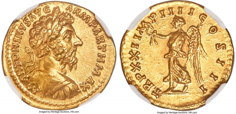 Marcus Aurelius, as Augustus (AD 161-180). AV aureus (21mm, 7.34 gm, 12h). NGC M...