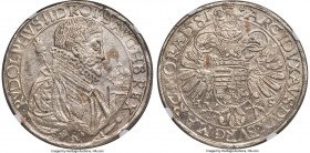 Rudolf II Taler 1581-HS AU58 NGC, Kaschau mint, Dav-8072, Voglhuber-99. An enticing example from this very rare mint in Hungaria Superior, featuring a...