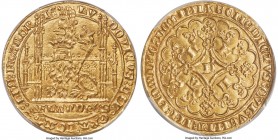 Flanders. Louis II de Mâle (1346-1384) gold Lion heaumé d'Or ND (1365-1370) MS62 PCGS, Ghent mint, Fr-157, Delm-460. 5.40gm. LV | DOVICVS: DЄI • GRΛ: ...