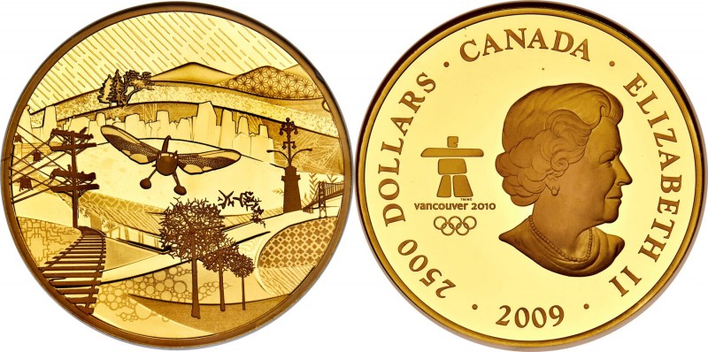 Elizabeth II gold Proof "Olympics - Modern Canada" 2500 Dollars (1 Kilo) 2009 PR...