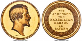 Bavaria. Duke Maximilian gold Specimen "Art/Science Award" Medal of 14 Ducats ND (1871) SP62+ PCGS, cf. Hauser-189 (smaller size), Wittelsbach-3089. 4...