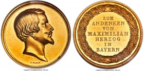Bavaria. Duke Maximilian gold "Art/Science Award" Medal of 14 Ducats ND (1871) MS62 NGC, cf. Hauser-189 (smaller size), Wittelsbach-3089. 42mm. 48.15g...