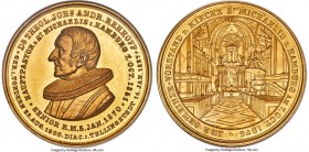 Hamburg. Free City gold "J.A. Rehhoff" Medal of 100 Marks 1876 MS63+ S NGC, Gaed-2167, Vogel-8863. 42mm. 36.62gm. By H. Lorenz and Son. On the 25th an...