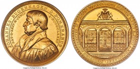 Hamburg. Free City gold "Bugenhagen - 400th Birthday" Medal of 100 Marks 1885-Dated MS63 NGC, Gaed-2292. 42mm. 36.60gm. By J. Lorenz. Struck in commem...