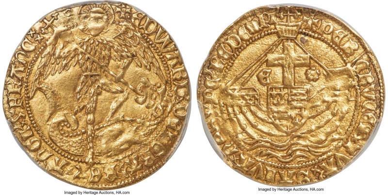 Edward IV (2nd Reign, 1471-1483) gold Angel ND (1477-1480) MS63 PCGS, Tower mint...