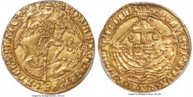 Edward IV (2nd Reign, 1471-1483) gold Angel ND (1477-1480) MS63 PCGS, Tower mint, Pierced Cross and Pellet mm, S-2091, N-1626, Schneider-465. 5.13gm. ...