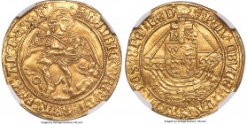 Henry VIII (1509-1547) gold Angel ND (1509-1526) MS64 NGC, Tower mint, Castle mm, S-2265, N-1760, cf. Schneider-559 (there with Castle with H mm). (ca...