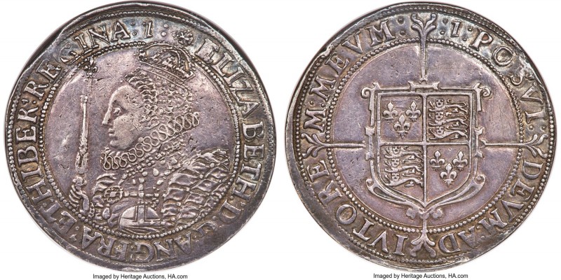 Elizabeth I (1558-1603) Crown ND (1601-1602) AU Details (Reverse Scratched) NGC,...