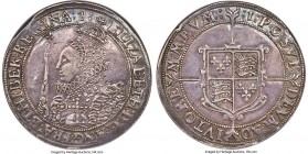 Elizabeth I (1558-1603) Crown ND (1601-1602) AU Details (Reverse Scratched) NGC, Tower mint, "1" mm, KM7, S-2582, N-2012. 29.86gm. Of genuinely rare q...