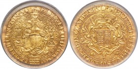 Elizabeth I (1558-1603) gold Sovereign of 30 Shillings ND (1584-1586) AU Details (Repaired) PCGS, Tower mint, Escallop mm, Sixth Issue, S-2529, N-2003...