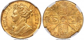 Anne gold Guinea 1712 MS63 NGC, KM534, S-3574. Of simply marvelous condition from this rarer date and displaying a degree of aesthetic appeal that arg...