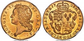 George II gold Guinea 1728 MS65 NGC, KM563, S-3671. An impressive rarity in its own right, the 1728 Guinea of George II only very rarely appears on au...