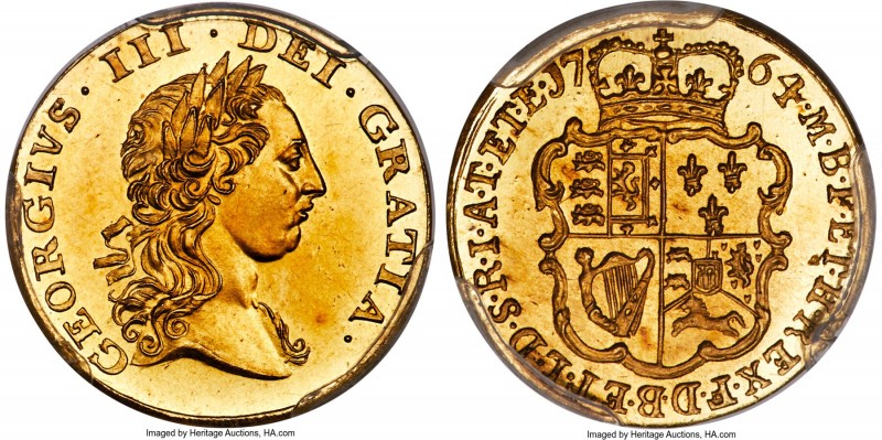 George III gold Proof Pattern 1/4 Guinea 1764 PR65 PCGS, KM-Pn45, W&R-141 (R5). ...