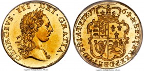 George III gold Proof Pattern 1/4 Guinea 1764 PR65 PCGS, KM-Pn45, W&R-141 (R5). Plain edge. By Richard Yeo. An incredibly well-provenanced specimen of...