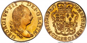 George III gold Proof Pattern 1/2 Guinea 1775 PR64 PCGS, KM605, S-3733, W&R-129 (R3). Plain edge. An exceptional and beautiful representative of this ...