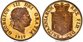George III gold Proof 1/2 Sovereign 1817 PR64+ Cameo PCGS KM673, S-3786, W&R-204 (R4), Marsh-400. Truly superlative, this borderline gem Proof of Reco...