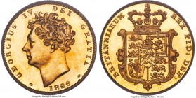 George IV gold Proof 1/2 Sovereign 1826 PR65 Cameo PCGS, KM700, S-3804, W&R-249. A single wisp of handling in front of George's bust represents essent...
