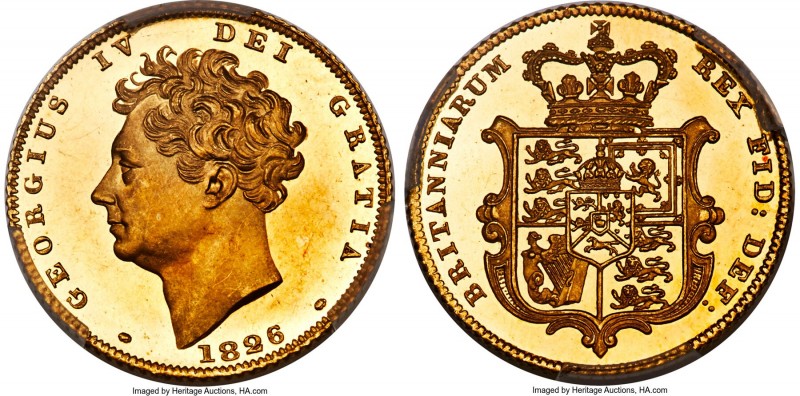 George IV gold Proof 1/2 Sovereign 1826 PR64 Deep Cameo PCGS, KM700, S-3804A, W&...