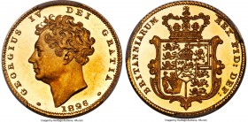 George IV gold Proof 1/2 Sovereign 1826 PR64 Deep Cameo PCGS, KM700, S-3804A, W&R-249. Extra Tuft. Reeded Edge. George's bust, glowing in mint frost, ...