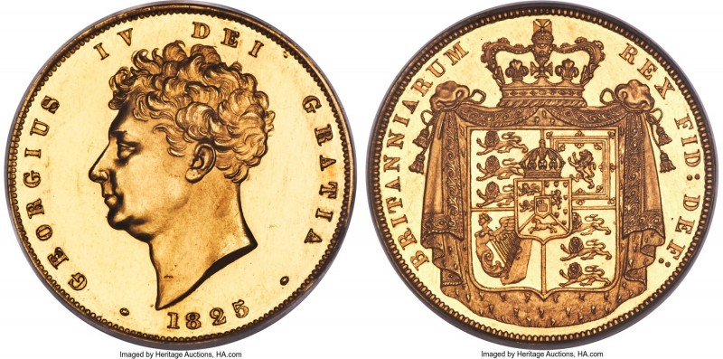 George IV gold Proof Pattern 2 Pounds 1825 PR62 Cameo PCGS, KM-Pn91, S-3799, W&R...