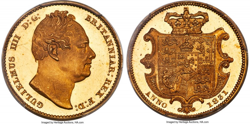 William IV gold Proof Sovereign 1831 PR64 Deep Cameo PCGS, KM717, S-3829B, W&R-2...