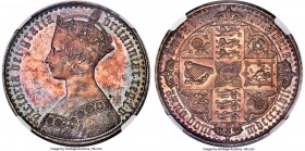 Victoria Proof "Gothic" Crown 1847 PR63 NGC, KM744, S-3883, ESC-2571. UN DECIMO edge. Considered one of the most beautiful issues within British numis...