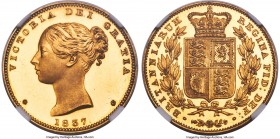 Victoria gold Proof Pattern Sovereign 1837 PR63 Ultra Cameo NGC, KM-Unl., S-Unl., W&R-295 (R5; this coin). Plain edge. By William Wyon, reverse by Jea...