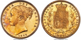 Victoria gold Proof Sovereign 1853 PR65+ Deep Cameo PCGS, KM736.1, S-3852D, W&R-305 (R3). A premier representative of this important singular gold den...