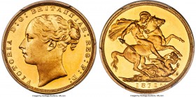 Victoria gold Proof "St. George" Sovereign 1871 PR65 Deep Cameo PCGS, KM752, S-3856, W&R-316 (R4), Marsh-84A. Plain edge. Large BP variety. By William...