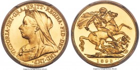 Victoria gold Proof Sovereign 1893 PR66 Deep Cameo PCGS, KM785, S-3874, W&R-341. A highly popular type representing the final major bust design in the...