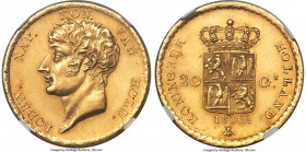 Kingdom of Holland. Louis Napoleon gold 20 Gulden 1810-B MS62 NGC, Utrecht mint, KM34, Fr-320, Delm-1177. The first example of this Kingdom of Holland...