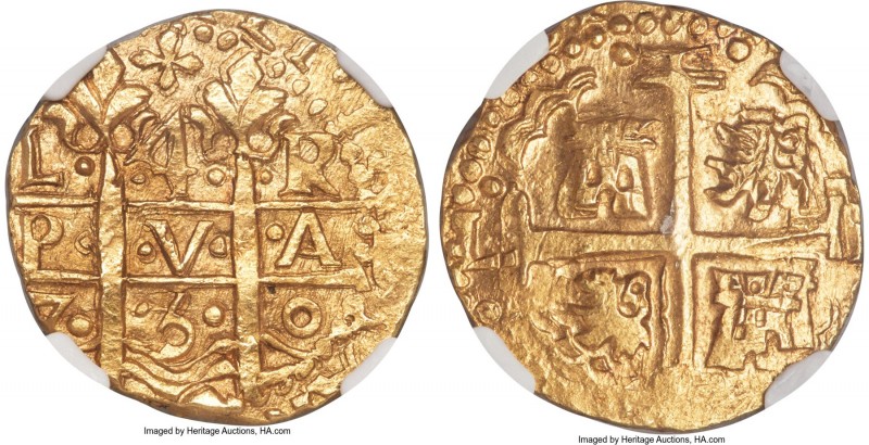 Ferdinand VI gold Cob 4 Escudos 1750 L-R MS65 NGC, Lima mint, KM-A47, Fr-13. 13....