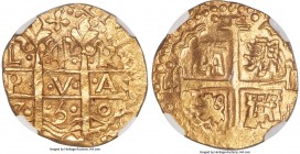Ferdinand VI gold Cob 4 Escudos 1750 L-R MS65 NGC, Lima mint, KM-A47, Fr-13. 13.50gm. An astonishing representative of the type, struck in the final y...