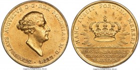 Stanislaus Augustus gold "Coronation" Medal 1764 AU50 NGC, London mint, Raczynski-487, HCz-5321 (R5). 33mm. 20.22gm. By Thomas Pingo. Mintage: 300. Of...