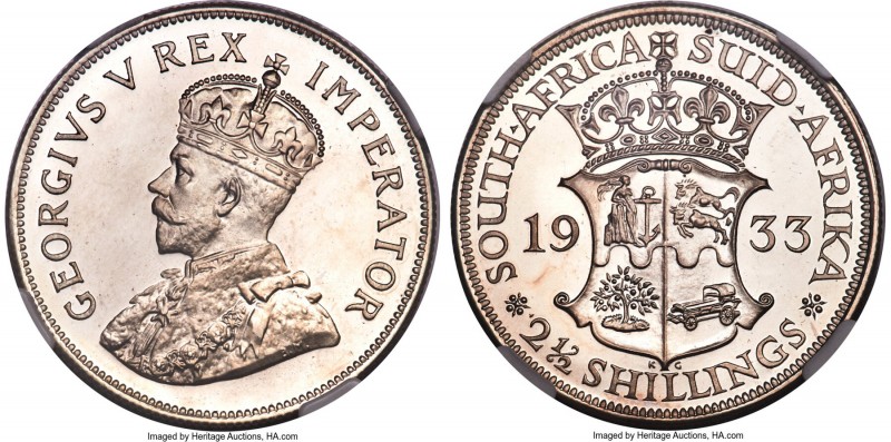 George V Proof 2-1/2 Shillings 1933 PR64 NGC, KM19.3, Hern-S284. Mintage: 20. A ...