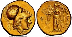 MACEDONIAN KINGDOM. Alexander III the Great (336-323 BC). AV stater (18mm, 8.60 gm, 1h). NGC Choice AU 5/5 - 4/5, scuffs. Lifetime issue of Tarsus, ca...