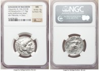 MACEDONIAN KINGDOM. Alexander III the Great (336-323 BC). AR tetradrachm (25mm, 17.19 gm, 1h). NGC MS 4/5 - 4/5. Posthumous issue of Amphipolis, by Ph...