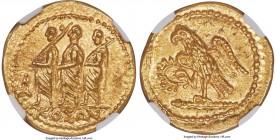 SCYTHIA. Geto-Dacians. Coson (ca. after 54 BC). AV stater (20mm, 8.42 gm, 12h). NGC Choice MS 5/5 - 5/5. Ca. 44-42 BC. Roman consul walking left, acco...