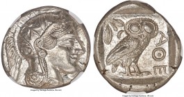 ATTICA. Athens. Ca. 440-404 BC. AR tetradrachm (26mm, 17.19 gm, 4h). NGC Choice MS 5/5 - 5/5. Mid-mass coinage issue. Head of Athena right, wearing cr...